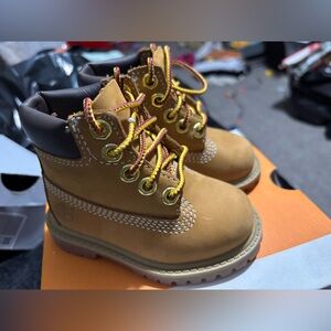 Baby timberlands Wheat Work-Style Boots with Yellow Accent Laces